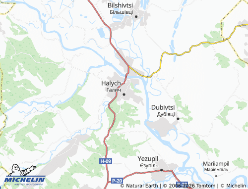 MICHELIN Halych map - ViaMichelin