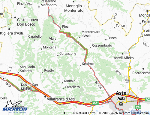 Mappa MICHELIN Cinaglio - ViaMichelin