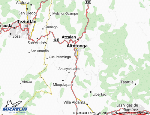 MICHELIN Altotonga 2000 map - ViaMichelin