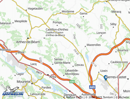Mapa MICHELIN Boumourt - ViaMichelin