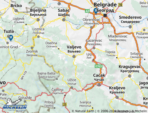 Mapa MICHELIN Kolubarski - ViaMichelin