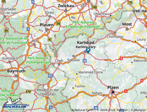 MICHELIN-Landkarte Falkenau an der Eger - ViaMichelin
