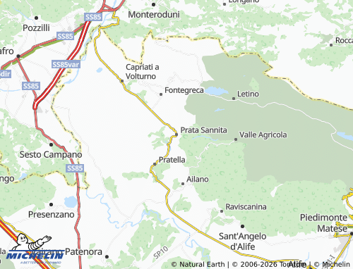 MICHELIN Prata Sannita map - ViaMichelin