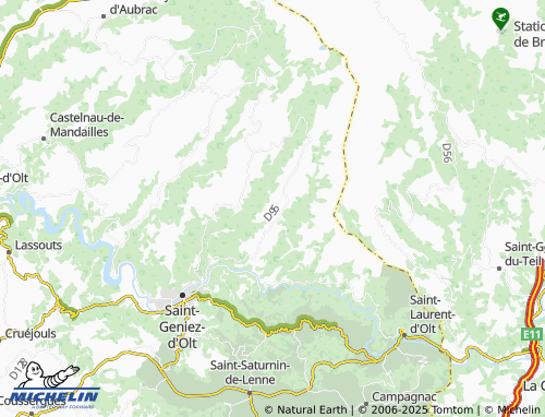 MICHELIN-Landkarte Naves d'Aubrac - ViaMichelin