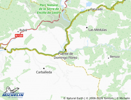 MICHELIN Puente de Domingo Flórez map - ViaMichelin