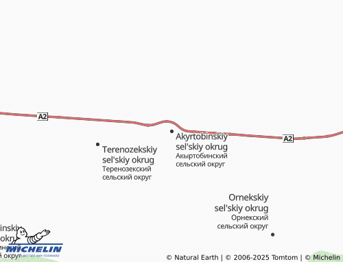 MICHELIN Akyrtobinskiy sel'skiy okrug map - ViaMichelin