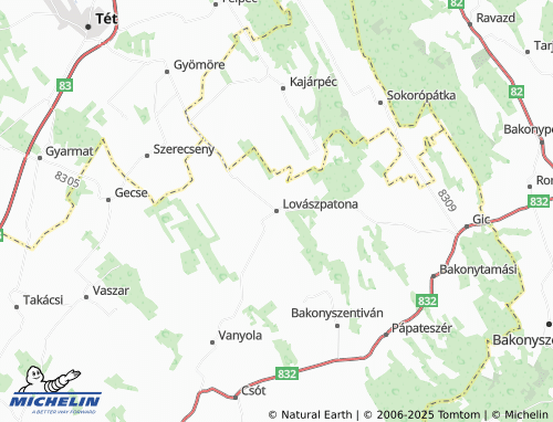 MICHELIN Lovászpatona map - ViaMichelin