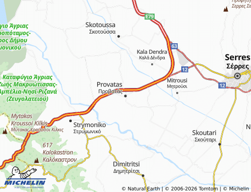 MICHELIN Provatas map - ViaMichelin