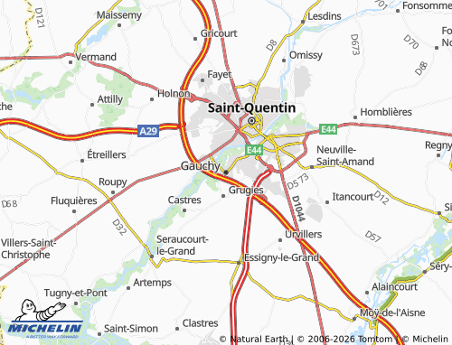 Mappa MICHELIN Gauchy - ViaMichelin