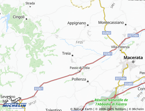 MICHELIN Treia map - ViaMichelin
