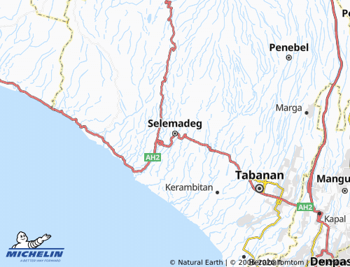 MICHELIN Selemadeg map - ViaMichelin