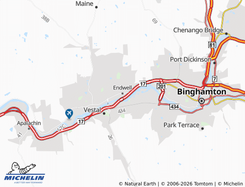 Mapa MICHELIN Endwell - ViaMichelin