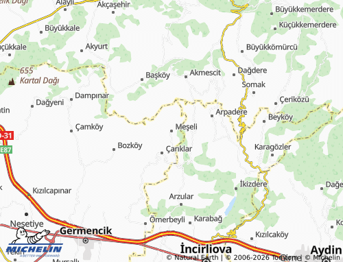 MICHELIN Meşeli map - ViaMichelin