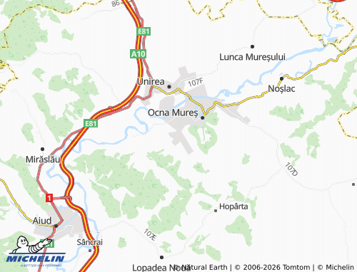 MICHELIN Uioara De Jos map - ViaMichelin
