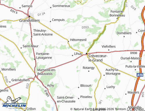MICHELIN Lihus map - ViaMichelin