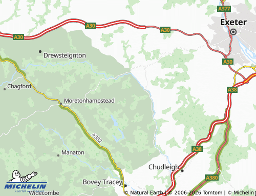 Mapa MICHELIN Bridford - ViaMichelin