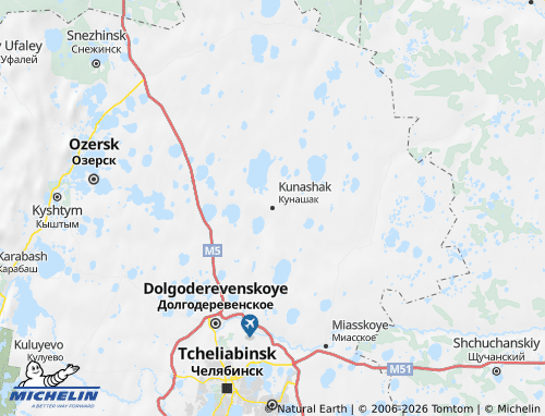 MICHELIN-Landkarte Kunaschakski Rajon - ViaMichelin
