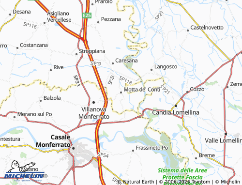 Mapa MICHELIN Motta de' Conti - ViaMichelin