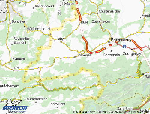MICHELIN-Landkarte Chevenez - ViaMichelin