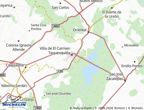 Mappa MICHELIN Villa de El Carmen Tequexquitla - ViaMichelin