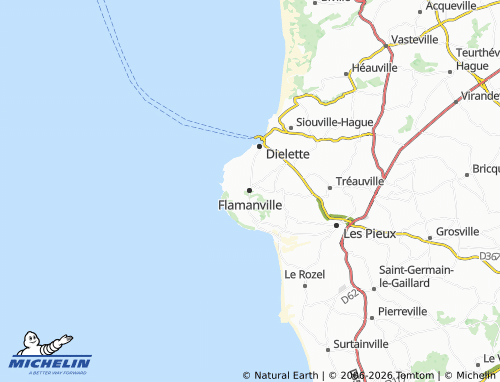 MICHELIN Flamanville map - ViaMichelin