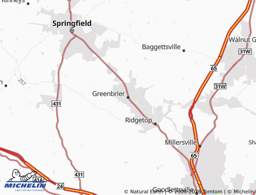 Mapa MICHELIN Greenbrier - ViaMichelin