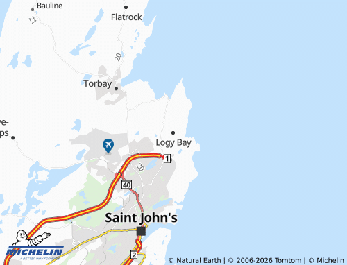 Mapa MICHELIN Logy Bay - ViaMichelin