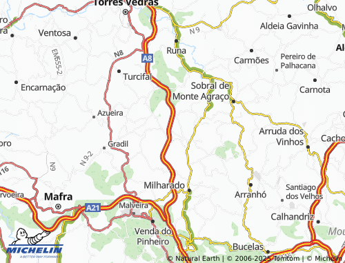 MICHELIN Ervideira map - ViaMichelin