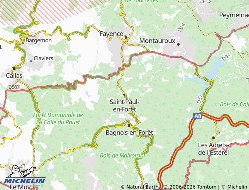Carte MICHELIN Saint-Paul-en-Forêt - ViaMichelin