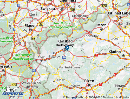 MICHELIN Karlovy Vary map - ViaMichelin