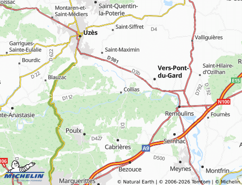 Mapa MICHELIN Collias - ViaMichelin
