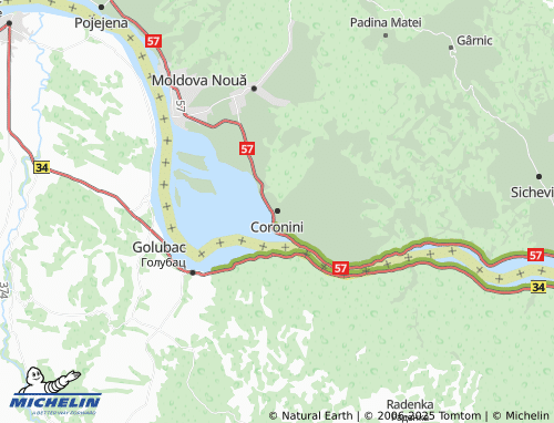 MICHELIN Coronini map - ViaMichelin