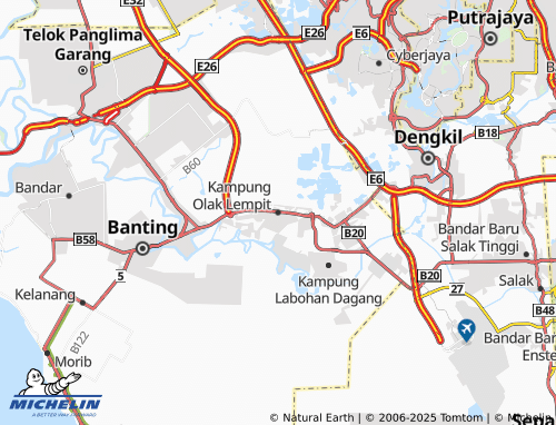 MICHELIN Kampung Olak Lempit map - ViaMichelin