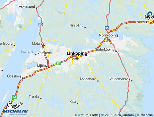 Carte MICHELIN Östergötland - ViaMichelin