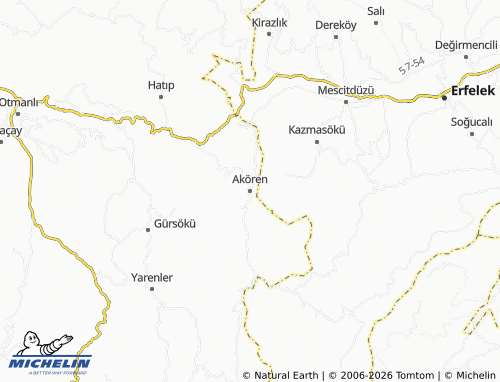 MICHELIN Akören map - ViaMichelin