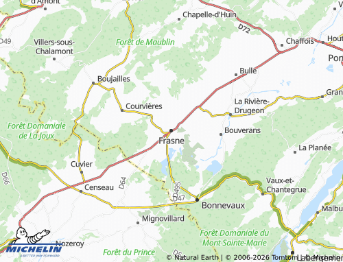 MICHELIN Frasne map - ViaMichelin