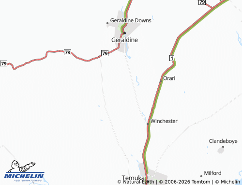 Mapa MICHELIN Geraldine Flat - ViaMichelin