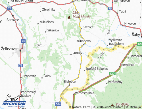 MICHELIN Lontov map - ViaMichelin
