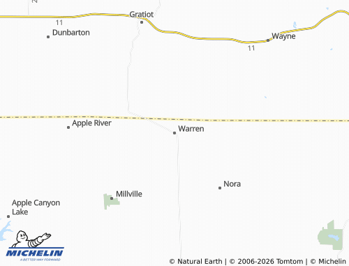 Mapa MICHELIN Warren - ViaMichelin