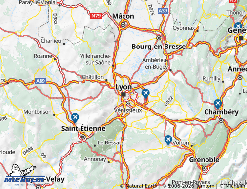 MICHELIN-Landkarte Auvergne-Rhône-Alpes - ViaMichelin