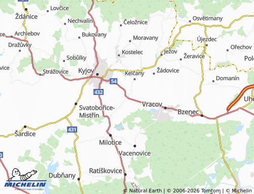 Kaart MICHELIN Vlkoš - ViaMichelin