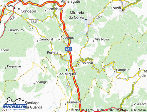 MICHELIN Caldeirão map - ViaMichelin