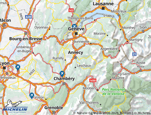 Carte MICHELIN Haute-Savoie - ViaMichelin