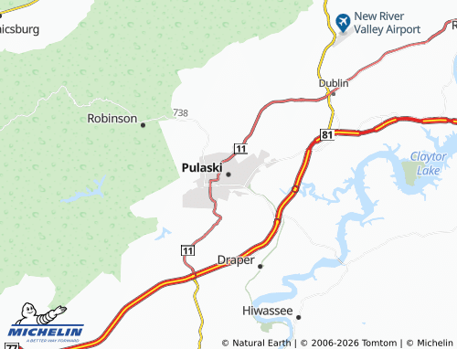 Mapa MICHELIN Pulaski - ViaMichelin