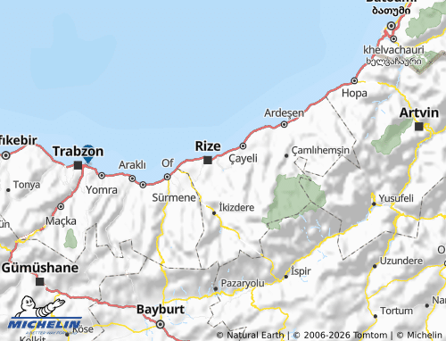 MICHELIN Güneysu map - ViaMichelin