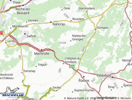 MICHELIN Granges-de-Vienney map - ViaMichelin