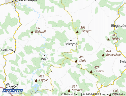 MICHELIN Bystrzyca map - ViaMichelin