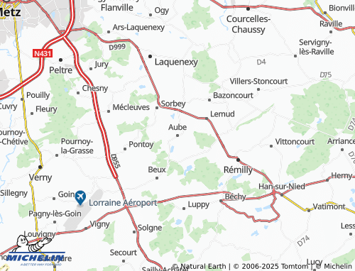 Mapa MICHELIN Aube - ViaMichelin