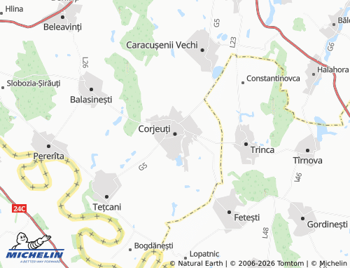 MICHELIN Corjeuți map - ViaMichelin