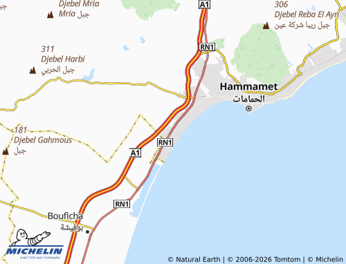 Carte MICHELIN Yasmine El Hammamet - ViaMichelin